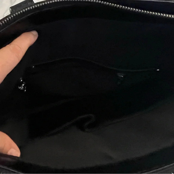 Danier black large stud, tote bag, leather edgy streetwear office. laptop. - Picture 8 of 17